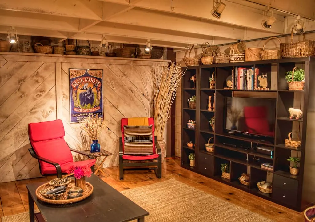 media/tv room in our Pownal vacation rental