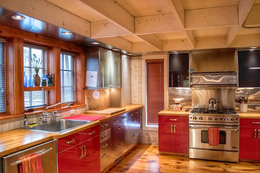 The kitchen in our Pownal vacation rental