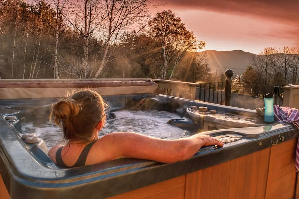 A hot tub with a view in Pownal, Vermont
