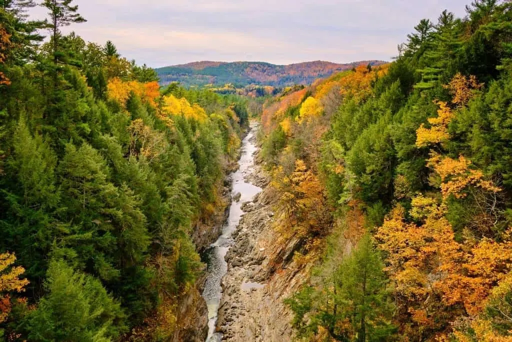 Quechee Gorge as seen from the Route 4 bridge. 