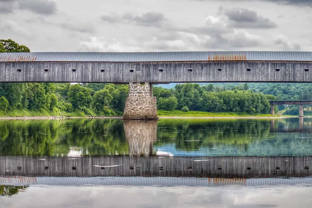 Cornish-Windsor Covered Bridge across the Connecticut River in Vermont.