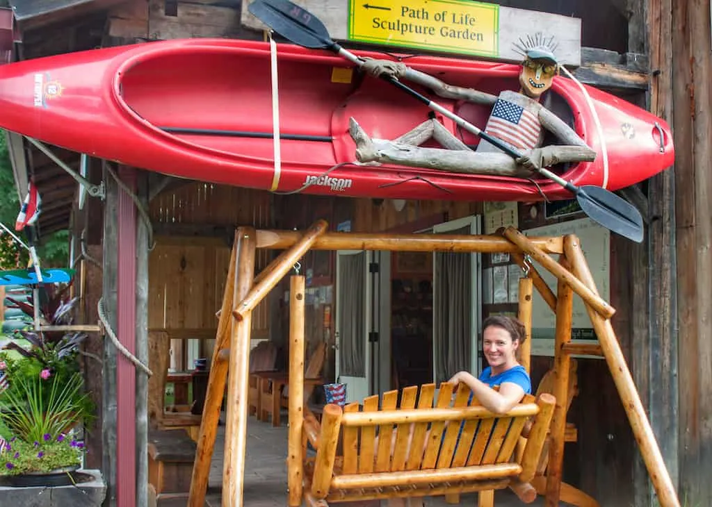 The entrance to Great River Outfitters in Windsor, Vermont