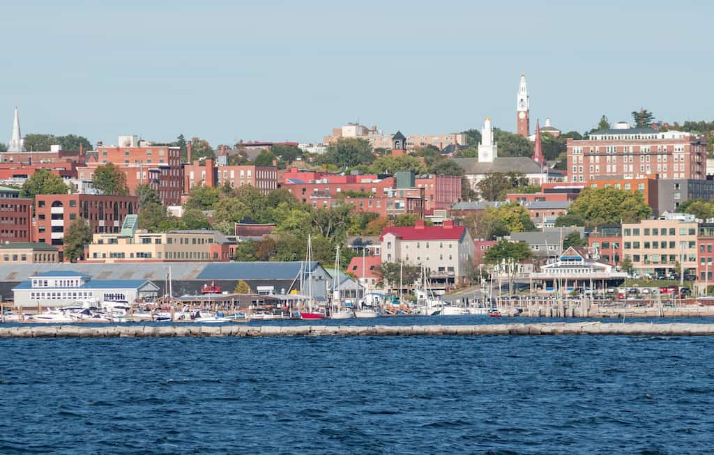 A view of the Burlington VT waterfront from Lake Champlain