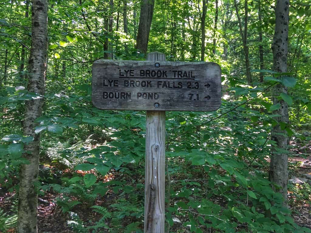 Lye Brook Falls trail in Manchester, Vermont