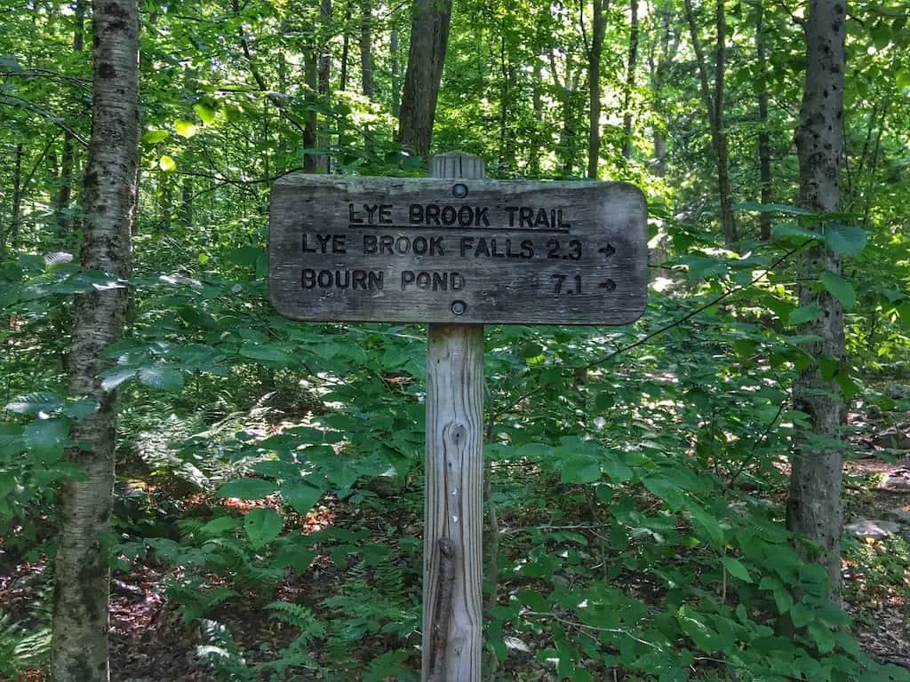 Lye Brook Falls trail in Manchester, Vermont