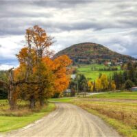 A dirt road through the back roads of Vermont.