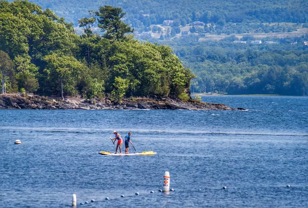 Paddleboarding at Burton Island State Park. 