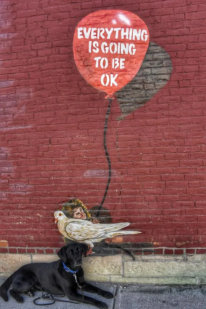 Everything is Going to Be Okay mural in Rutland, Vermont.
