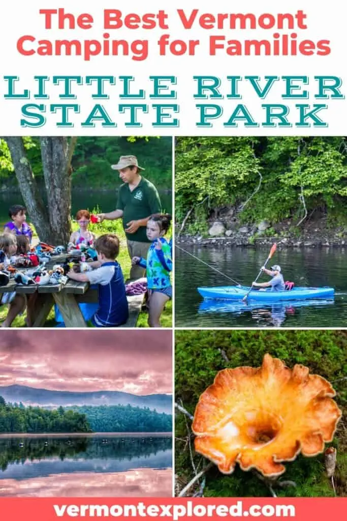 a collage of photos featuring Little River State Park in Vermont.