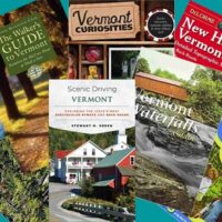 A collage of Vermont books.
