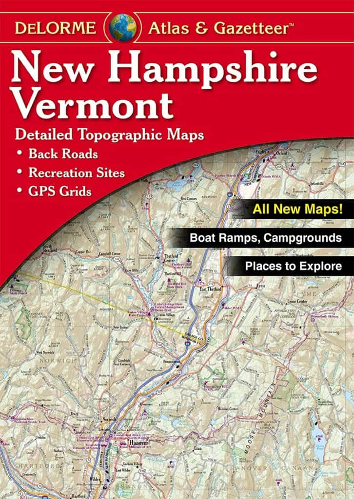 DeLorme Atlas for New Hampshire and Vermont.