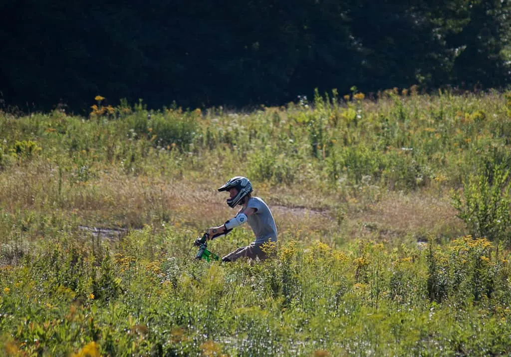 A trail through the meadow at Mount Snow in Vermont.