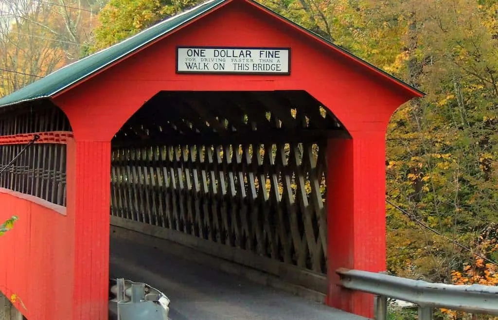 Chiselville Covered Bridge entrance. 