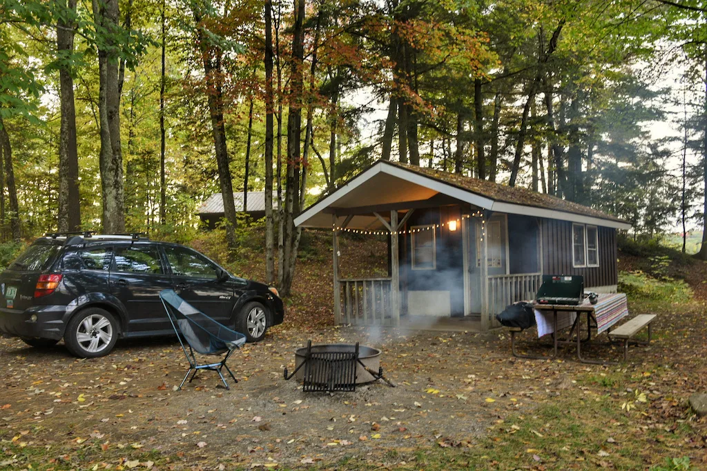 Cabin B at Lake Carmi State Park.