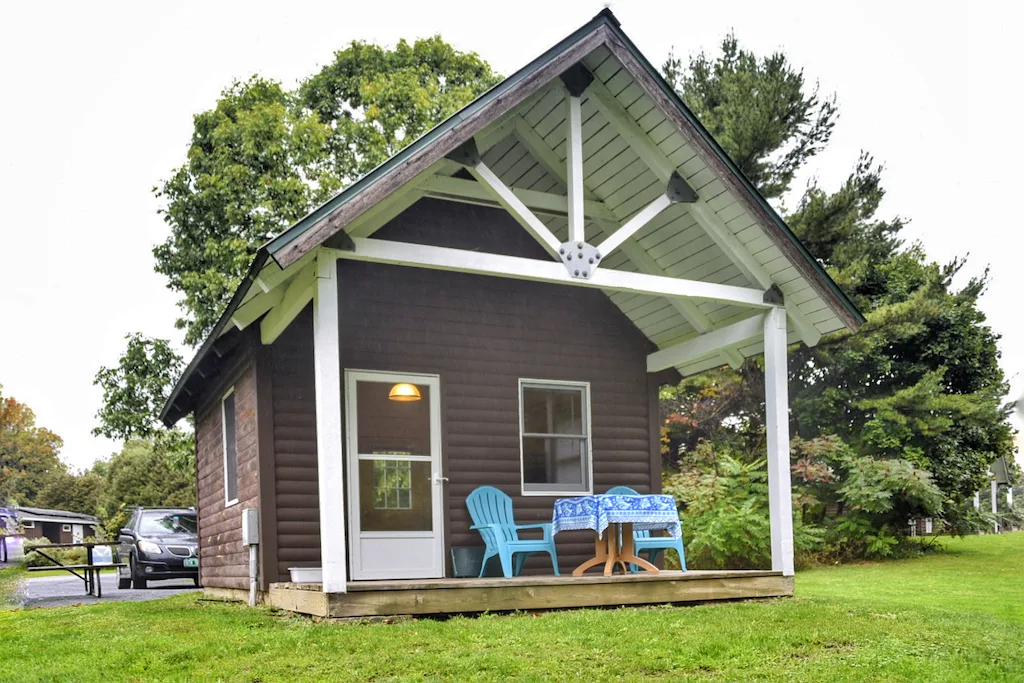 Camel's Hump camping cabin at Grand Isle State Park in Vermont.