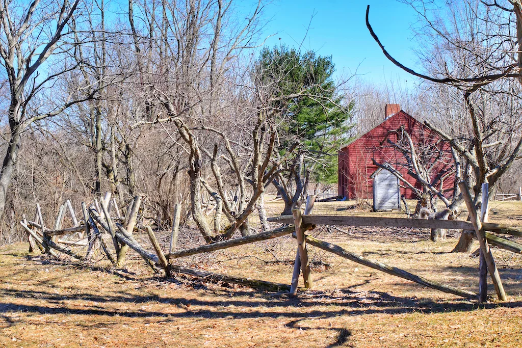 Ethan Allen Homestead hiking trail in Burlington, Vermont.