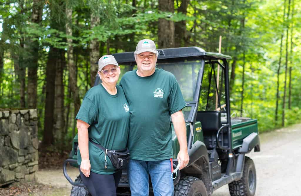 John and Bonnie, park volunteers at Gifford Woods State Park in Vermont.