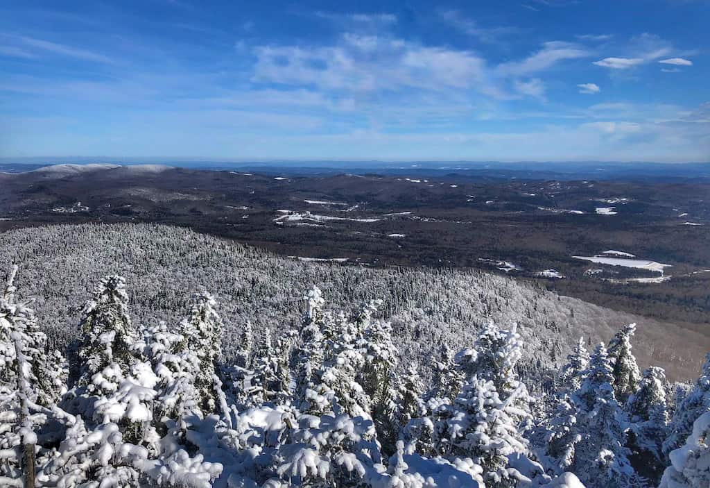 The summit view from Haystack Mountain in Vermont - Wilmington during the winter.