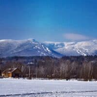 A winter view of Mt. Mansfield from Stowe, Vermont.