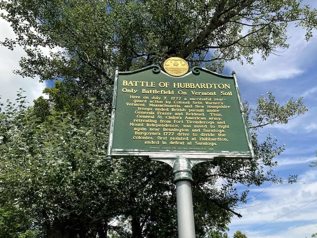Informational sign for the Hubbardton Battlefield.