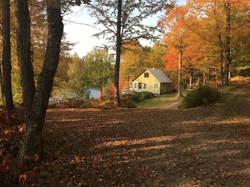 A small cabin in Vermont on a secluded pond in Eden.