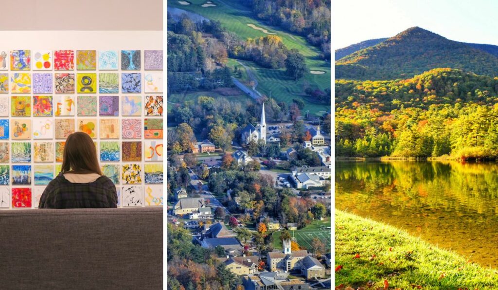A collage featuring the best things to do in Manchester VT.