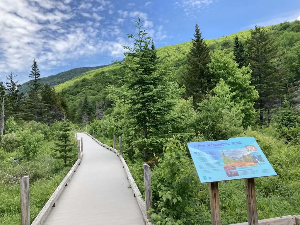 Barnes Camp Loop with views of Smuggler's Notch in Stowe VT. 