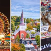A collage of photos featuring September in Vermont