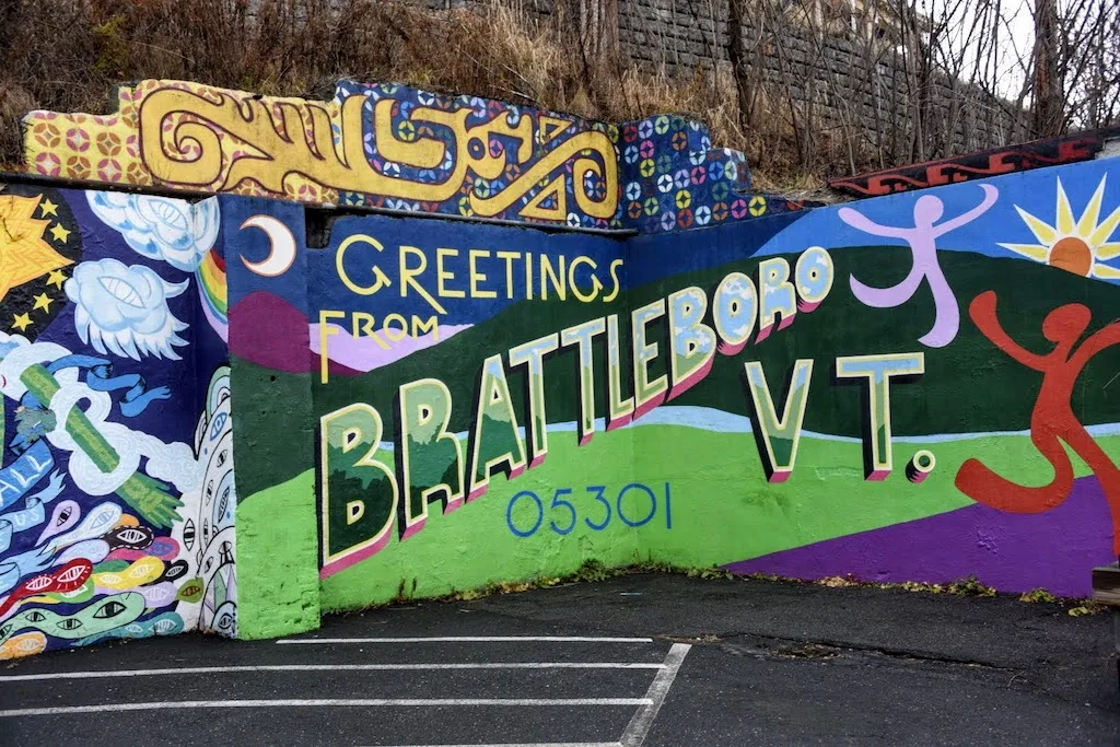 Brattleboro Vermont welcome sign.