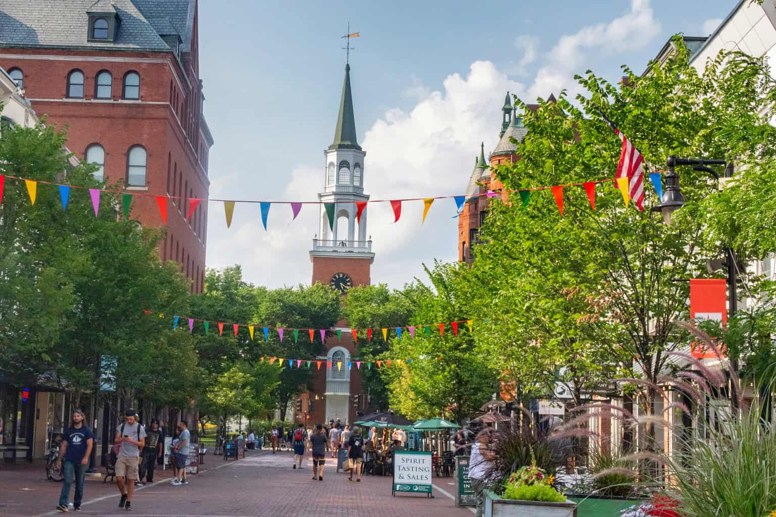 Church Street in Burlington, Vermont.