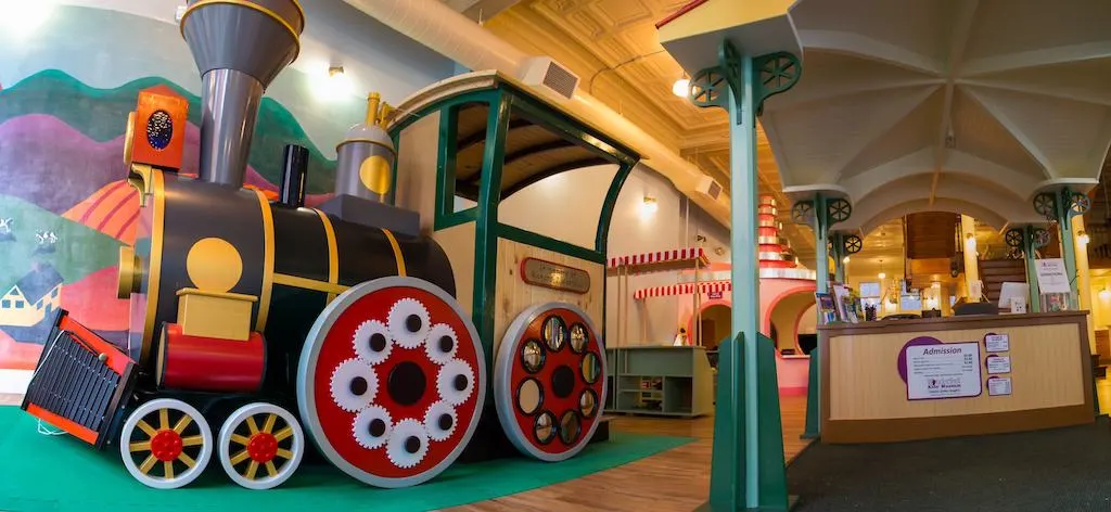 A toy train inside Wonderfeet Kids' Museum in Rutland Vermont. 