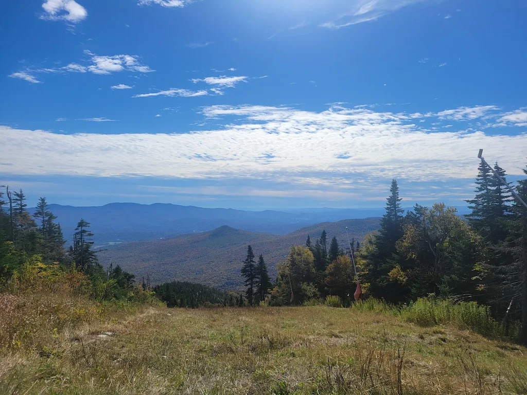 Fall view of the Green Mountains in Vermont. 