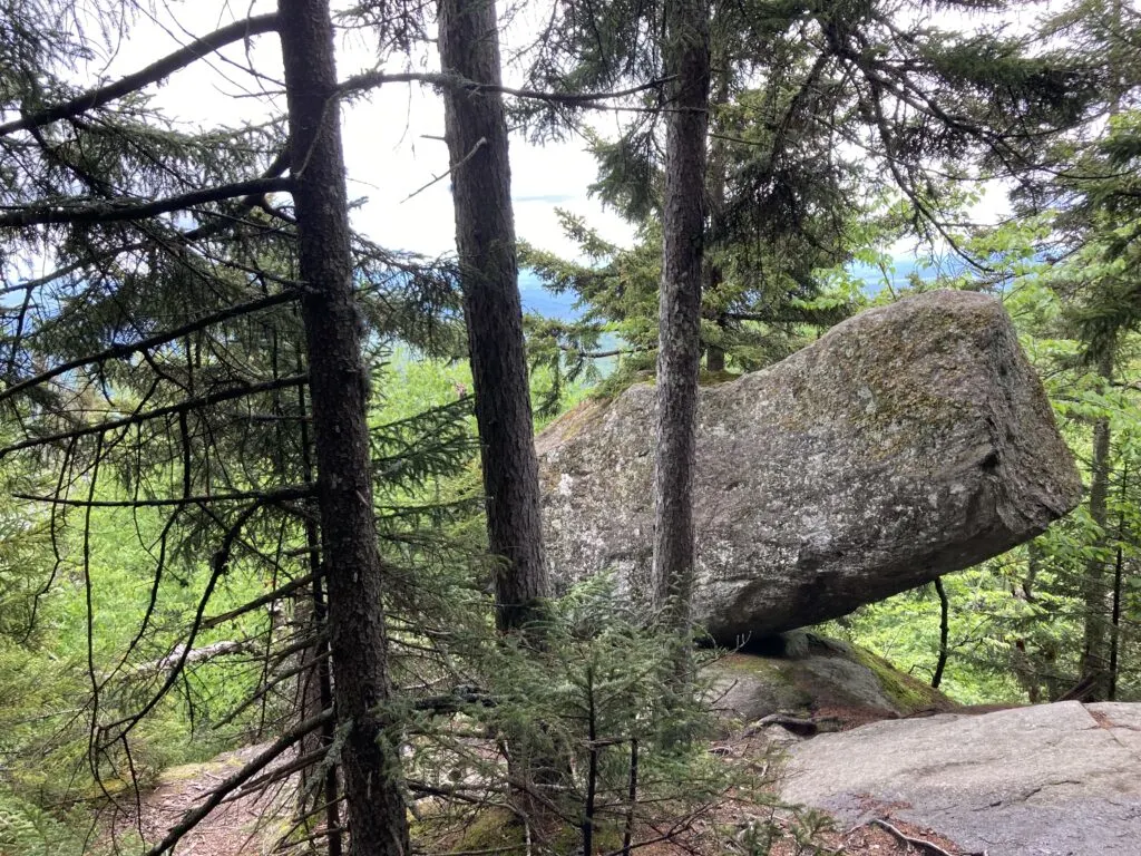 Balancing Rock off Ridge Trail in Elmore State Park.