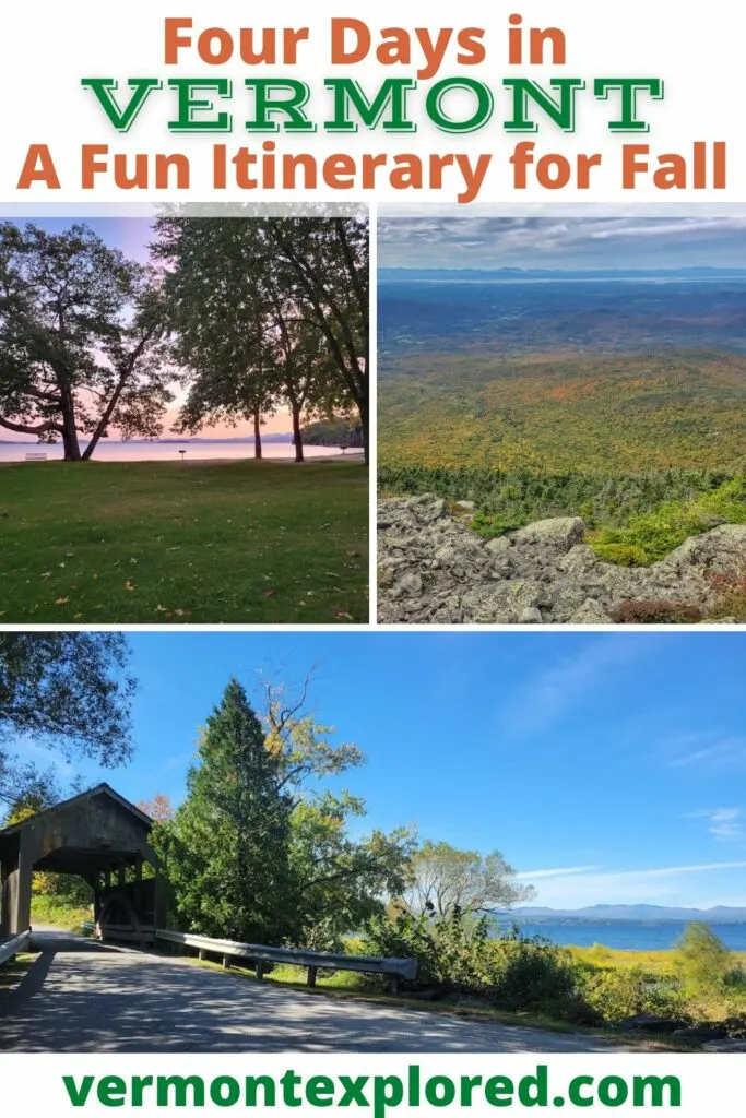 A collection of photos featuring fall in Vermont. 