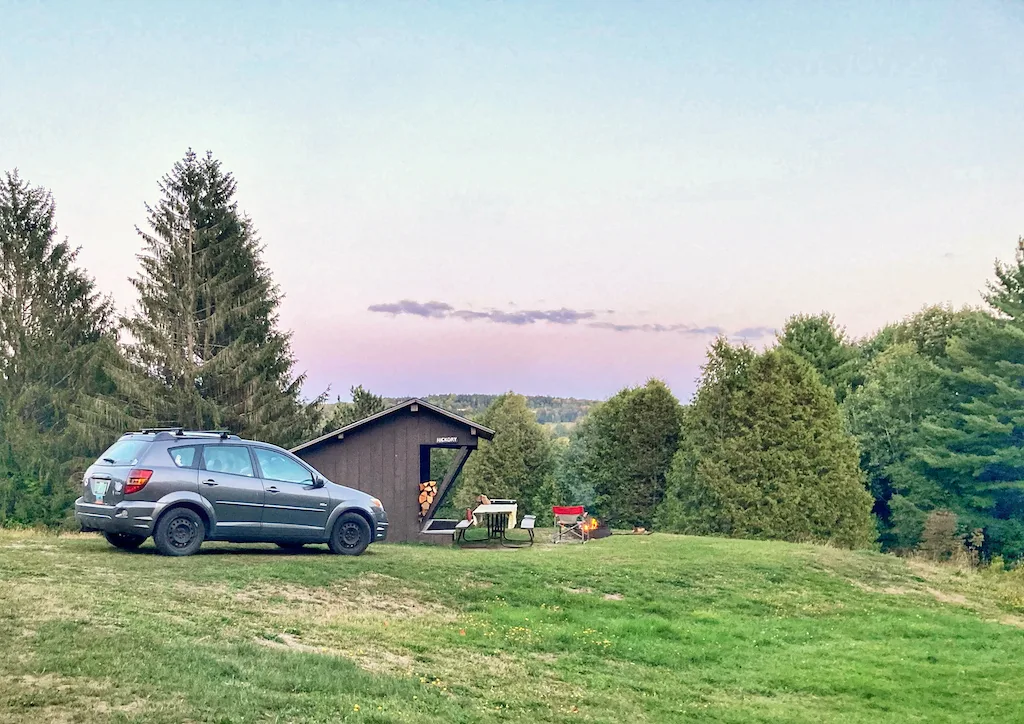 Hickory Lean-to at Elmore State Park in Vermont.