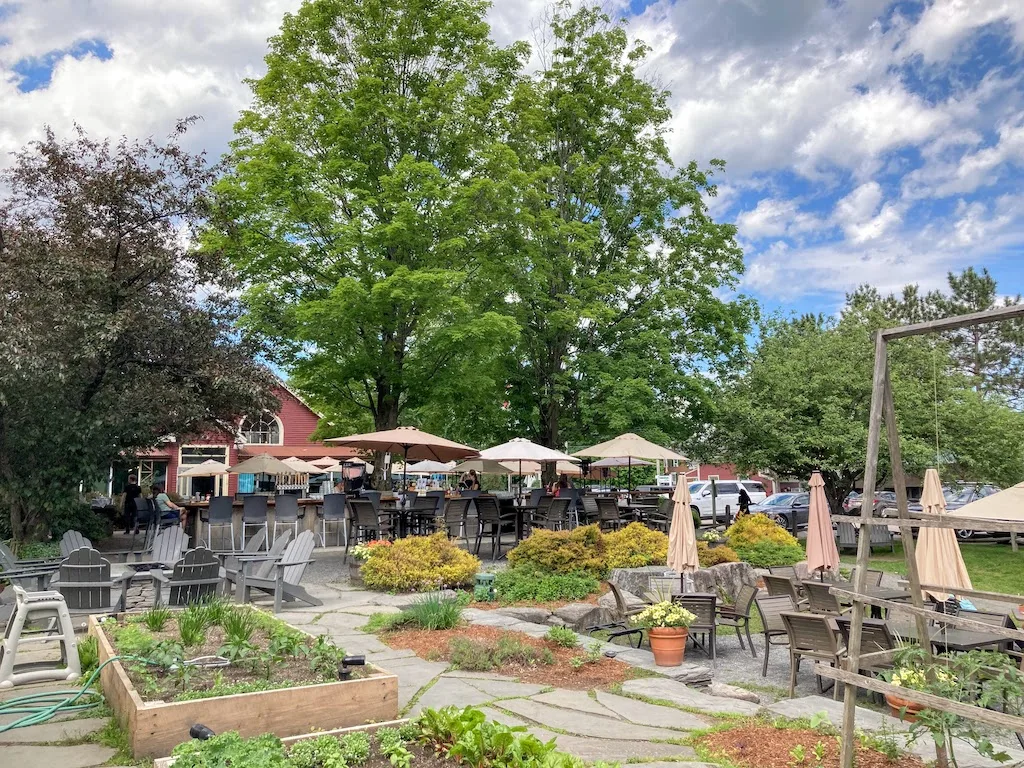 The outdoor patio at Idletyme Brewing in Stowe. 