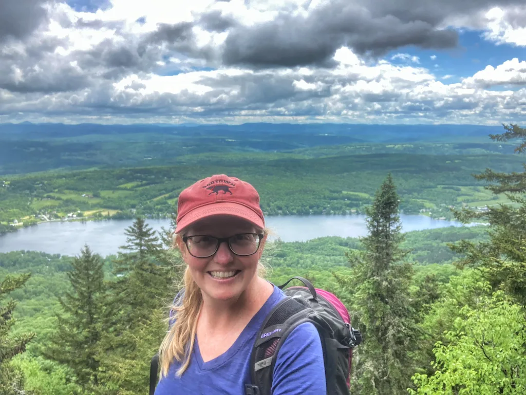 The author standing at a viewpoint on Elmore Mountain in Vermont.