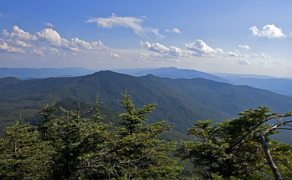The south view from Camel's Hump in Vermont. 