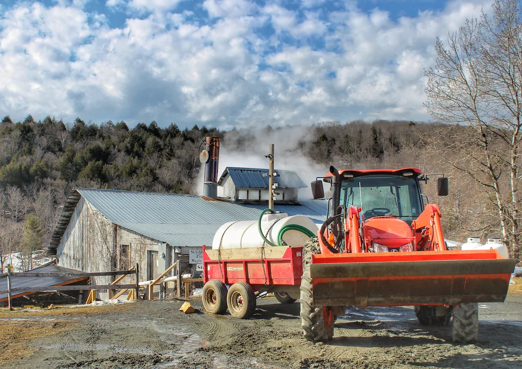 The sugar house at Sugarbush Farm in Woodstock, Vermont.