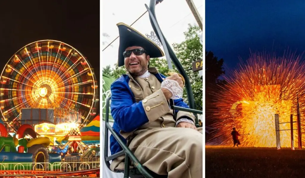 A few of the most iconic Vermont festivals - Champlain Valley Fair, Warren Fourth of July, and RockFire.