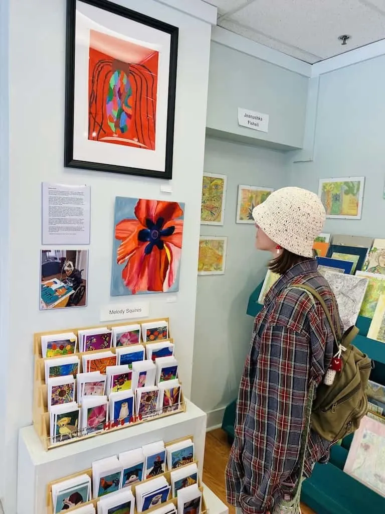 Colorful greeting cards at Harmony Collective in Brattleboro, VErmont. 