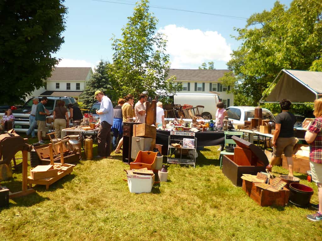 A display of antiques on Craftsbury Common in Vermont.