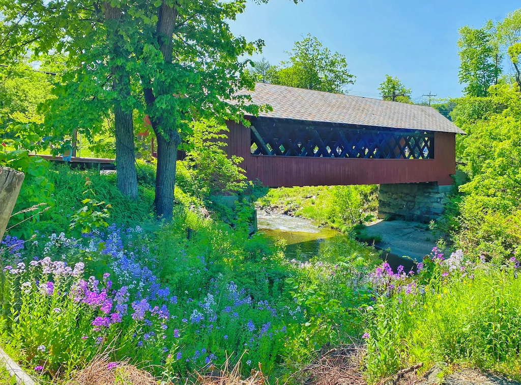 Summer at the Creamery Covered Bridge in Brattleboro.