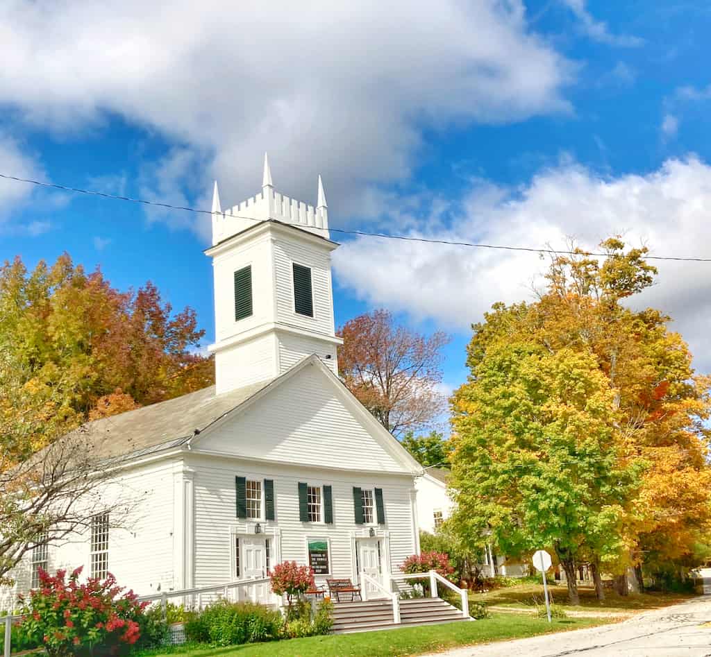 A small white church in Peru, Vermont.