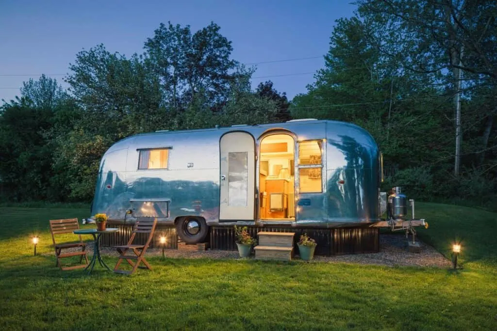 An airstream camper for rent. 