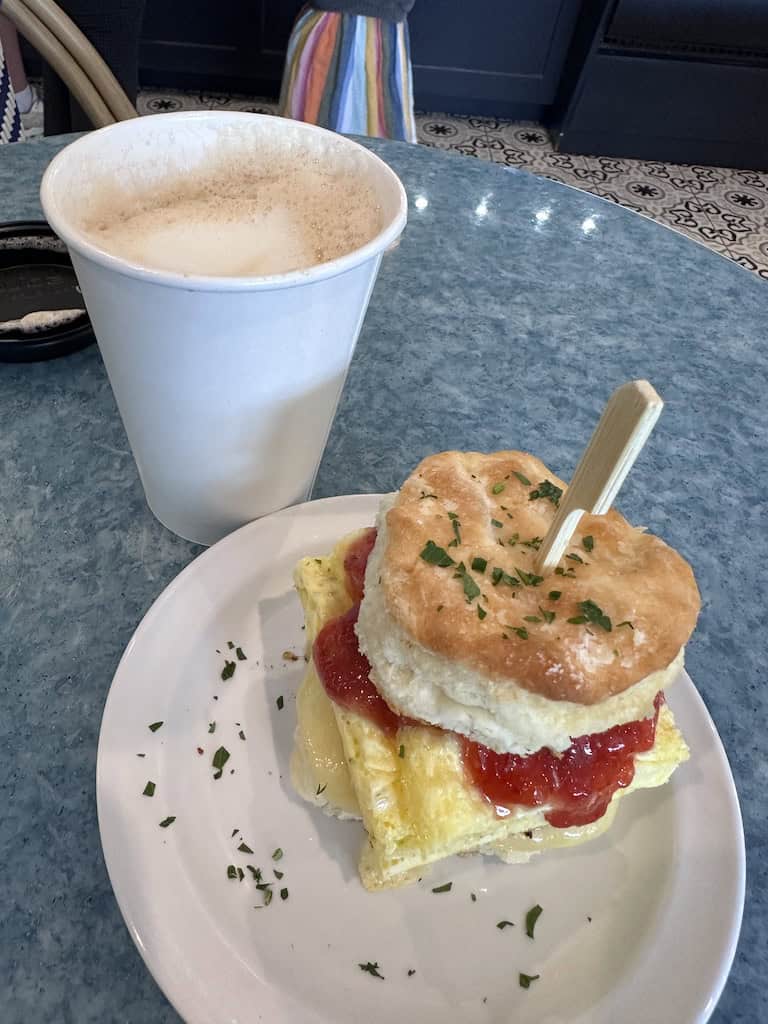 A breakfast sandwich from Le Marche in Vermont. 