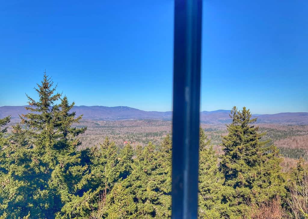 The view of the Green Mountains from the fire tower on top of Mount Olga in Vermont. 