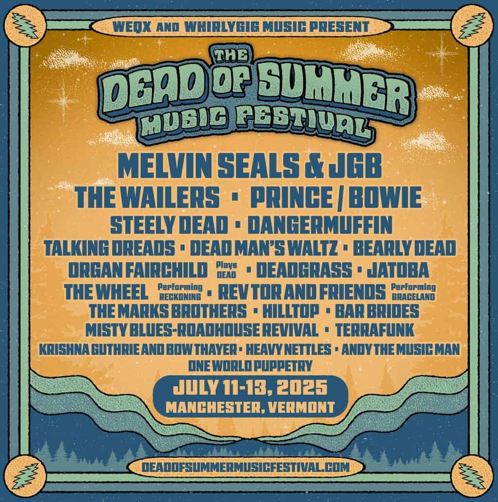 Dead of Summer concert flyer featuring more than a dozen bands.
