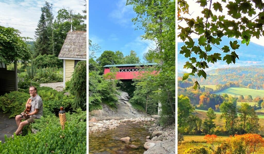 A collage of photos featuring Arlington, Vermont. 