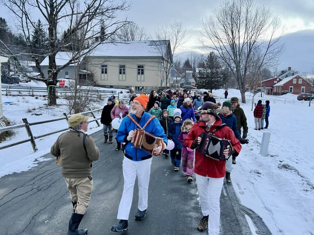 The lantern parade at Cabot Village's 12th Night Celebration. 